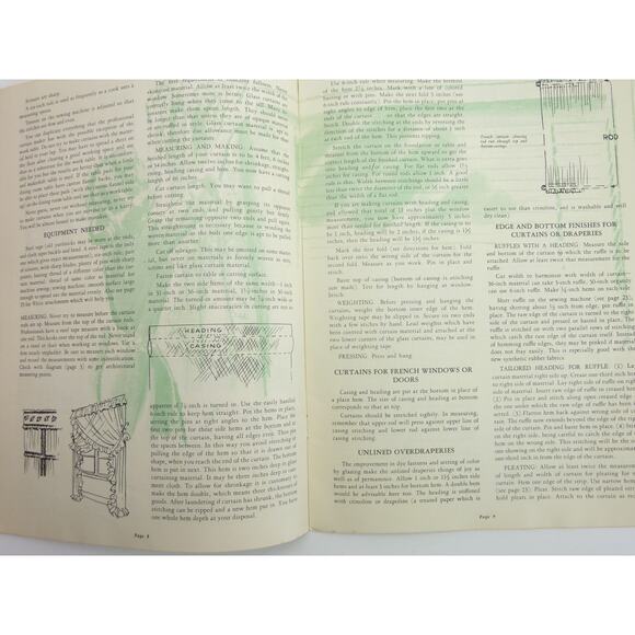 Vintage 1949 How to Make Curtains Draperies Slip Covers Booklet Sewing Machine - Picture 5 of 9
